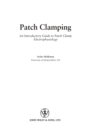 Cover image: Patch Clamping 1st edition 9780471486855