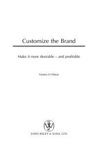 Cover image: Customize the Brand 1st edition 9780470848227