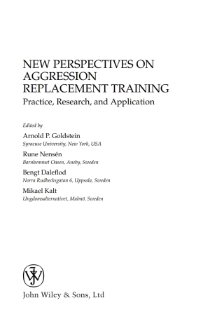 Cover image: New Perspectives on Aggression Replacement Training 1st edition 9780470854921