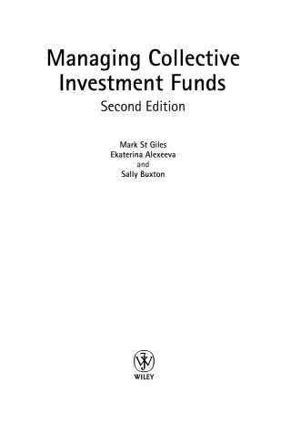 Cover image: Managing Collective Investment Funds 2nd edition 9780470856956