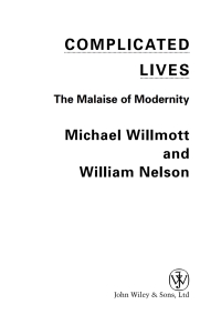 Imagen de portada: Complicated Lives: The Malaise of Modernity 1st edition 9780470857014