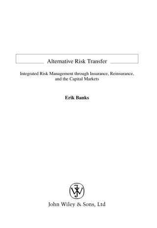 Cover image: Alternative Risk Transfer 1st edition 9780470857458