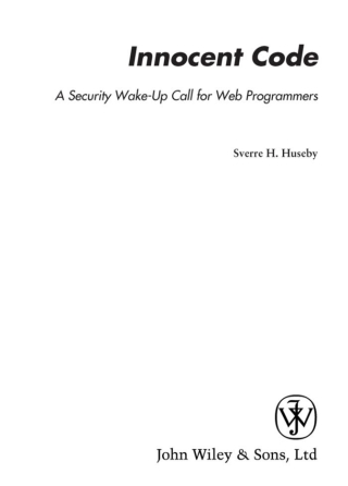 Cover image: Innocent Code 1st edition 9780470857441