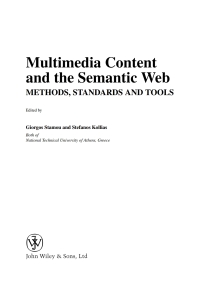 Cover image: Multimedia Content and the Semantic Web 1st edition 9780470857533