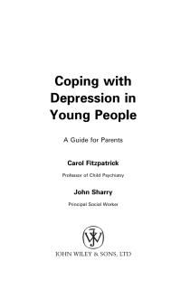 Cover image: Coping with Depression in Young People: A Guide for Parents 1st edition 9780470857557