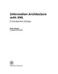 Cover image: Information Architecture with XML 1st edition 9780471486794