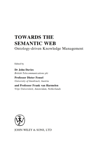صورة الغلاف: Towards the Semantic Web 1st edition 9780470848678