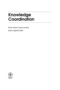 Cover image: Knowledge Coordination 1st edition 9780470858325