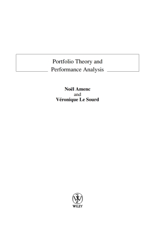 Immagine di copertina: Portfolio Theory and Performance Analysis 1st edition 9780470858745