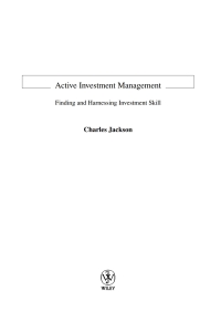 Cover image: Active Investment Management 1st edition 9780470858868