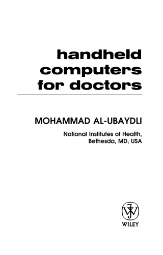 صورة الغلاف: Handheld Computers for Doctors 1st edition 9780470858998