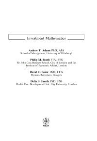 Cover image: Investment Mathematics 1st edition 9780471998822