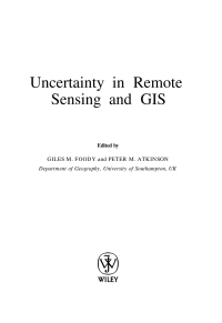 Imagen de portada: Uncertainty in Remote Sensing and GIS 1st edition 9780470844083