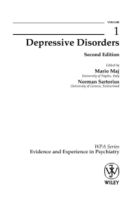 Imagen de portada: Depressive Disorders 2nd edition 9780470849651