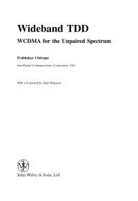 Imagen de portada: Wideband TDD 1st edition 9780470861042