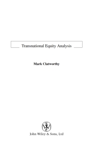 Imagen de portada: Transnational Equity Analysis 1st edition 9780470861264