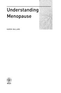 Cover image: Understanding Menopause 1st edition 9780470844717