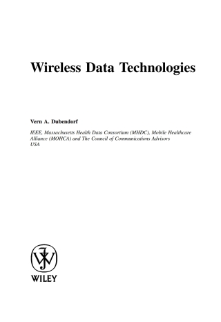 Omslagafbeelding: Wireless Data Technologies 1st edition 9780470849491