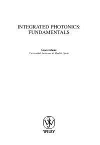 Cover image: Integrated Photonics 1st edition 9780470848685