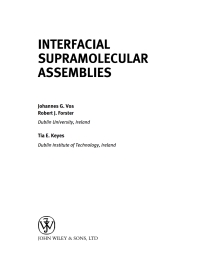 Imagen de portada: Interfacial Supramolecular Assemblies 1st edition 9780471490715