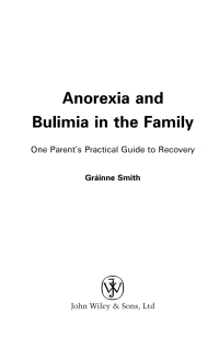 Cover image: Anorexia and Bulimia in the Family 1st edition 9780470861615
