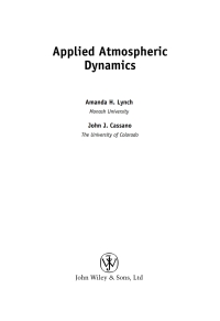 Cover image: Applied Atmospheric Dynamics 1st edition 9780470861721