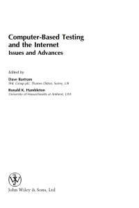 Cover image: Computer-Based Testing and the Internet: Issues and Advances 1st edition 9780470017210