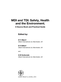 Imagen de portada: MDI and TDI: Safety, Health and the Environment: A Source Book and Practical Guide 1st edition 9780471958123