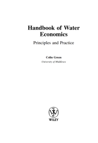 Cover image: Handbook of Water Economics : Principles and Practice 1st edition 9780471985716