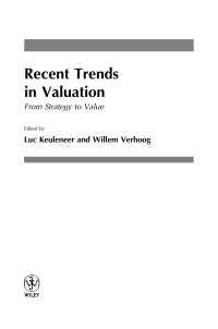 Cover image: Recent Trends in Valuation 1st edition 9780470850299