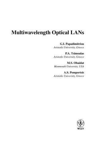 Cover image: Multiwavelength Optical LANs 1st edition 9780470851081