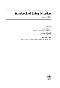 Cover image: Handbook of Eating Disorders, 2nd Edition 2nd edition 9780471497684