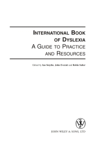 صورة الغلاف: The International Book of Dyslexia: A Guide to Practice and Resources 1st edition 9780471498414