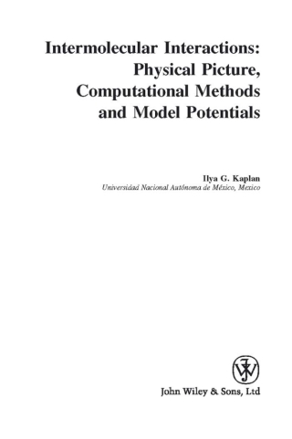 Imagen de portada: Intermolecular Interactions 1st edition 9780470863329