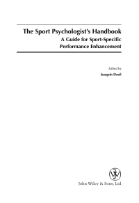 Cover image: The Sport Psychologist's Handbook 1st edition 9780470863565