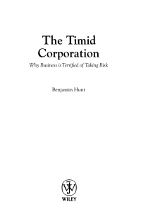 Cover image: The Timid Corporation 1st edition 9780470843680