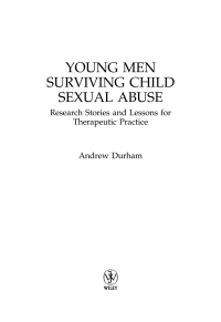 Cover image: Young Men Surviving Child Sexual Abuse 1st edition 9780470844595
