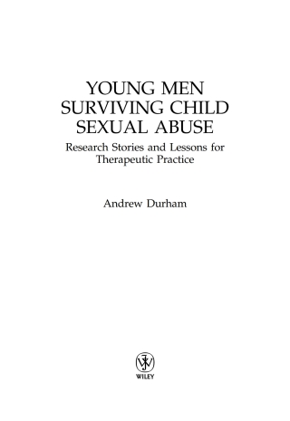 Imagen de portada: Young Men Surviving Child Sexual Abuse 1st edition 9780470844595