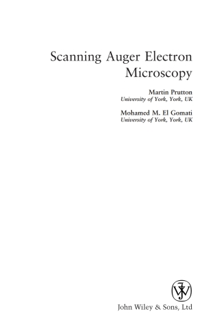 Cover image: Scanning Auger Electron Microscopy 1st edition 9780470866771