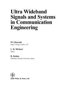 Imagen de portada: Ultra Wideband Signals and Systems in Communication Engineering 1st edition 9780470867518