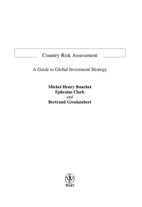 Imagen de portada: Country Risk Assessment: A Guide to Global Investment Strategy 1st edition 9780470845004