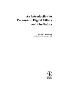 Cover image: An Introduction to Parametric Digital Filters and Oscillators 1st edition 9780470851043