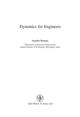 Imagen de portada: Dynamics for Engineers 1st edition 9780470868447