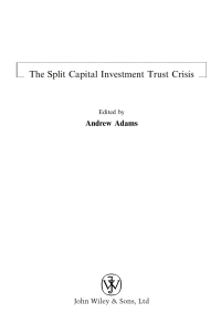 Imagen de portada: The Split Capital Investment Trust Crisis 1st edition 9780470868584