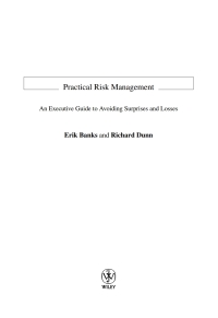 Cover image: Practical Risk Management 1st edition 9780470849675