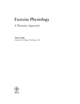 Cover image: Exercise Physiology 1st edition 9780470846834