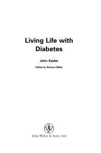 Imagen de portada: Living Life with Diabetes 1st edition 9780470869130