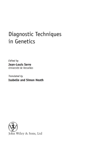 Imagen de portada: Diagnostic Techniques in Genetics 1st edition 9780470870242