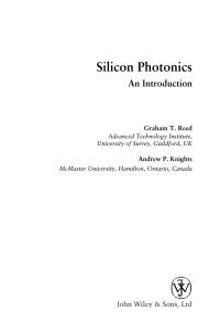 Cover image: Silicon Photonics 1st edition 9780470870341