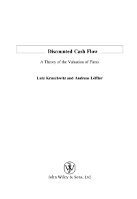 Cover image: Discounted Cash Flow: A Theory of the Valuation of Firms 1st edition 9780470870440